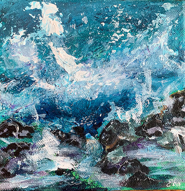 Bárut, akryl på lerret, 15 × 15 cm