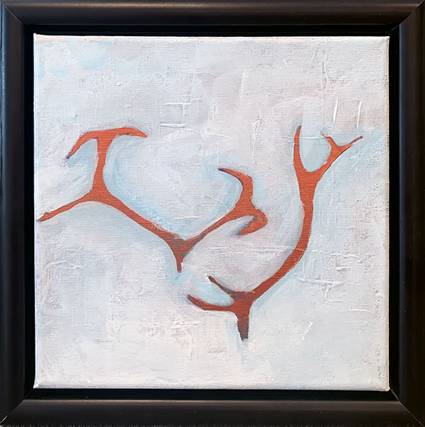 Čoarvvit, akryl på lerret, 20 × 20 cm