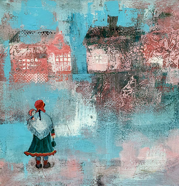 Deaivvadit eanetloguin, akryl på lerret, 50 × 50 cm