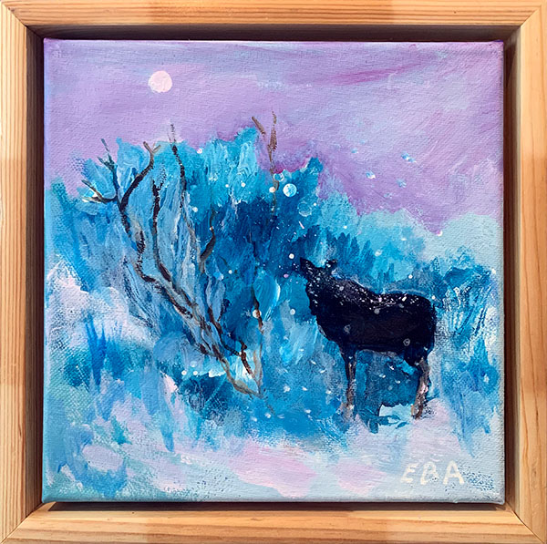 Ealga ritnivuovddis, akryl på lerret, 20 × 20 cm