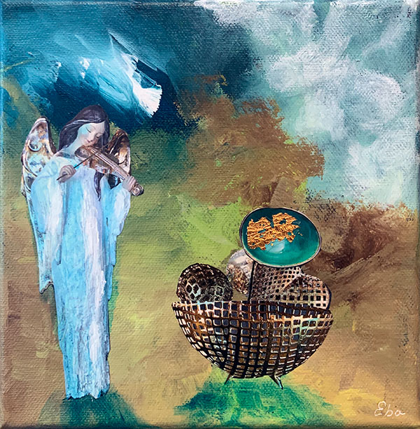 Eŋgel čuojaha, akryl på lerret, 20 × 20 cm