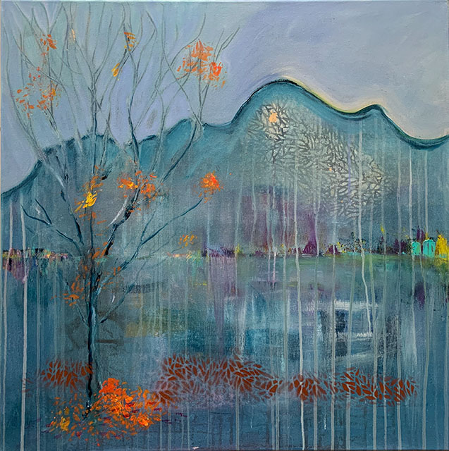 Gollevárri, akryl på lerret, 80 × 80 cm