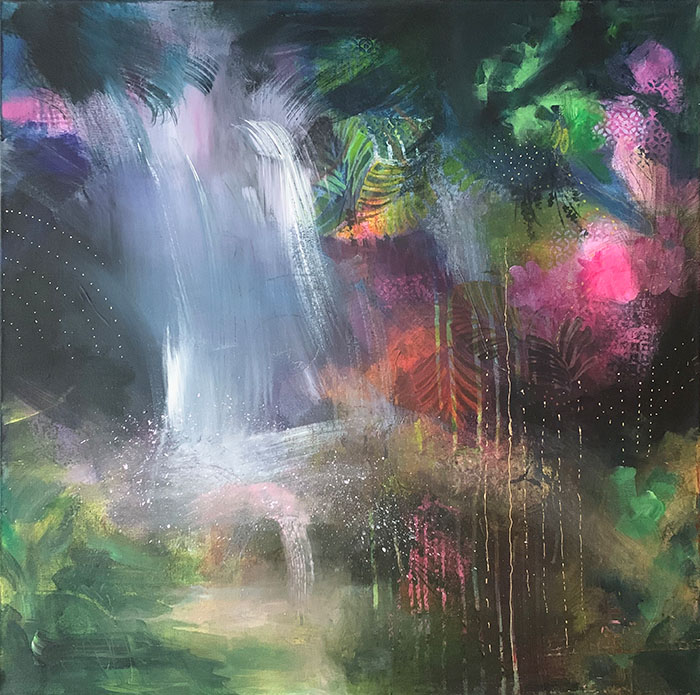 Gorži / Foss, akryl på 3D-lerret, 70 × 70 cm