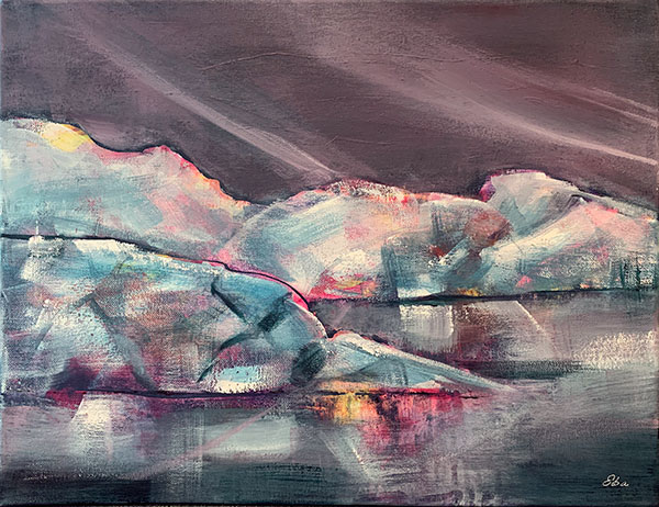 Jiekŋa, akryl på lerret, 50 × 40 cm