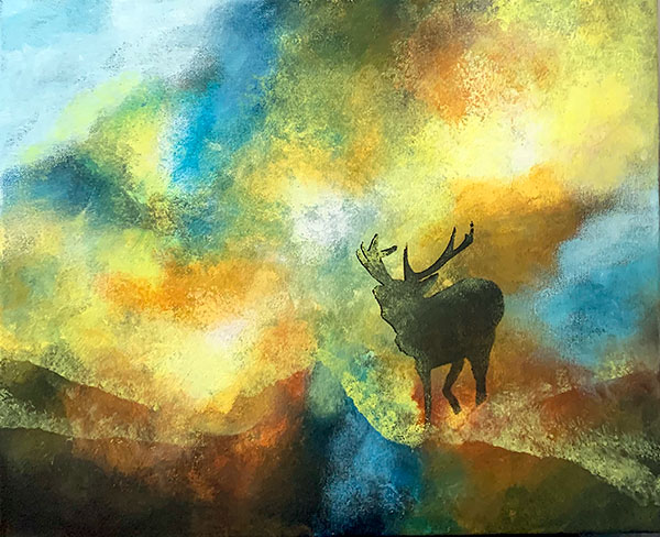 Jođus, akryl på lerret, 50 × 40 cm