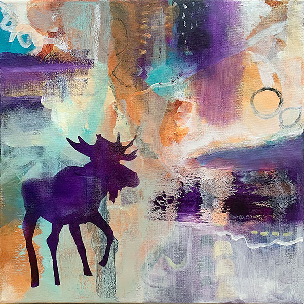 Luonddu čuovggat, akryl på lerret, 40 × 40 cm