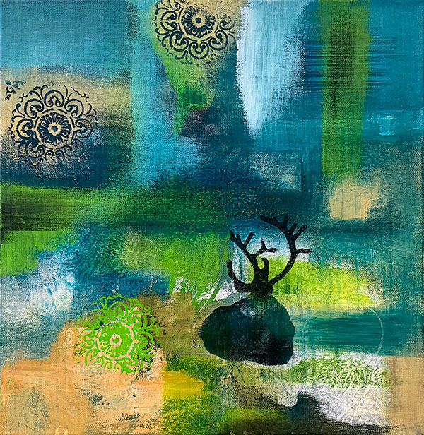 Ruonas, akryl på lerret, 50 × 50 cm